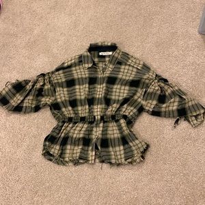 Free People plaid blouse, size M